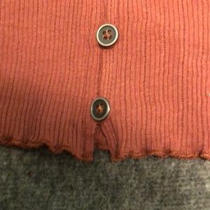 American Eagle Outfitters Tops - American Eagle tan/red long sleeve XSmall American Eagle Outfitters Tops - American Eagle tan/red long sleeve XSmall